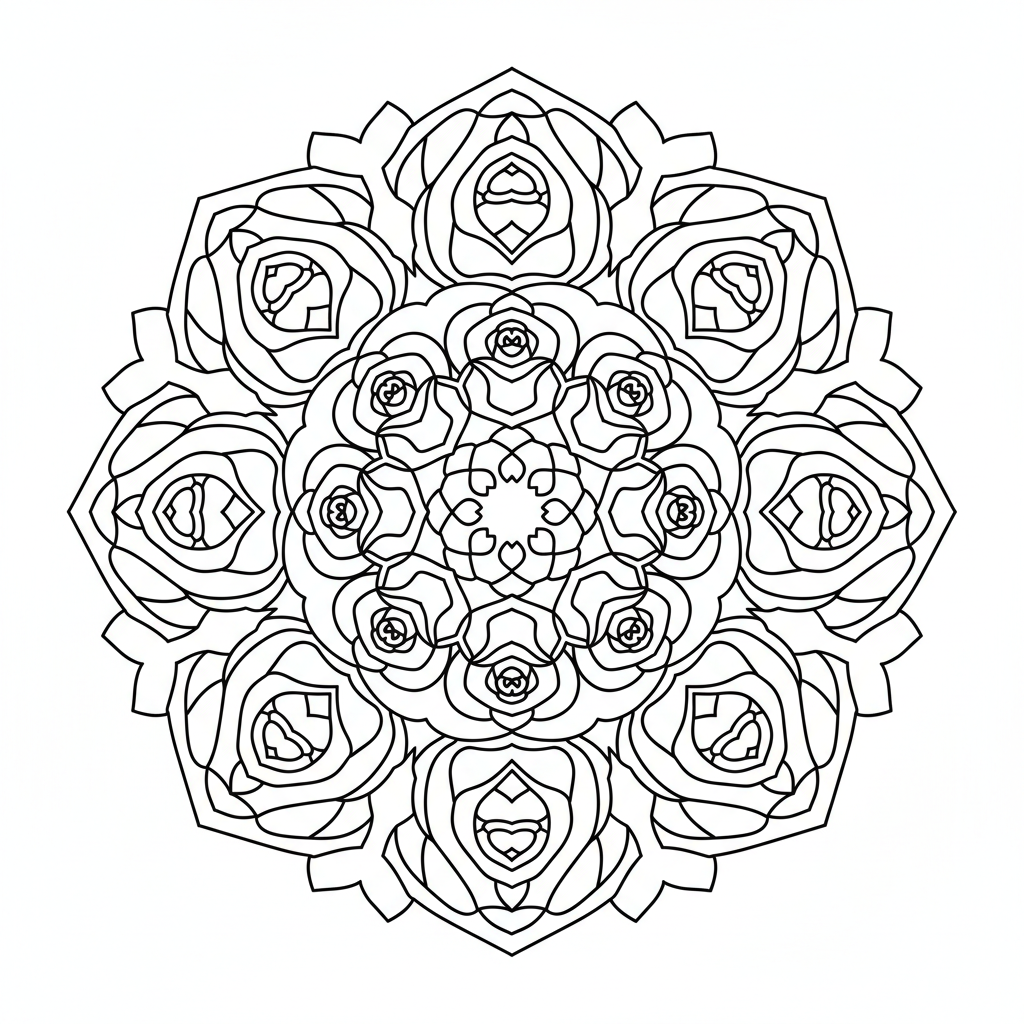 Rose Mandala coloring page