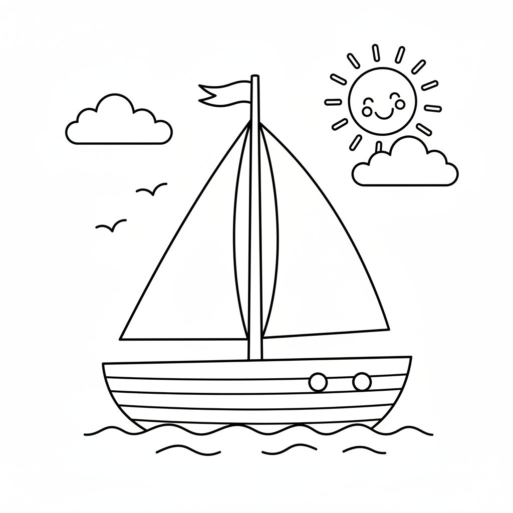 Sailing Boat coloring page