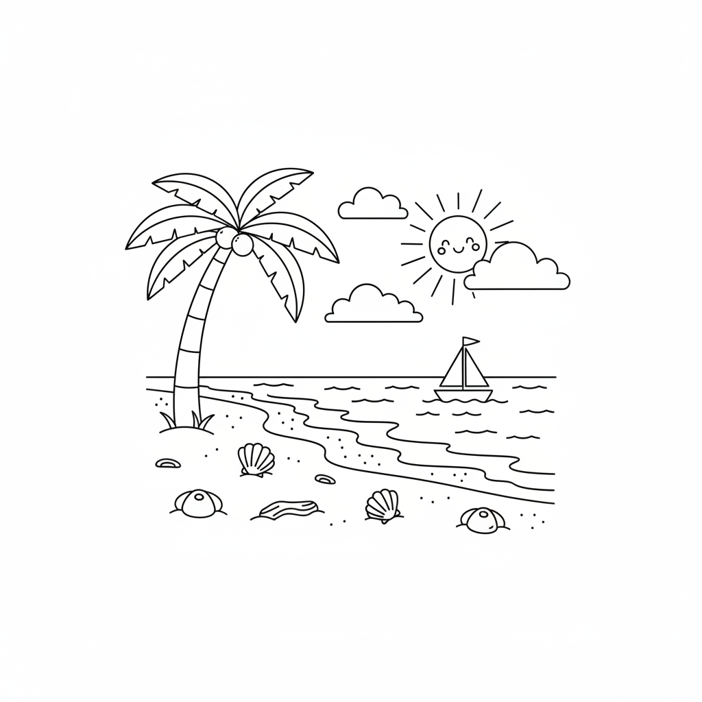 Sandy Beach coloring page