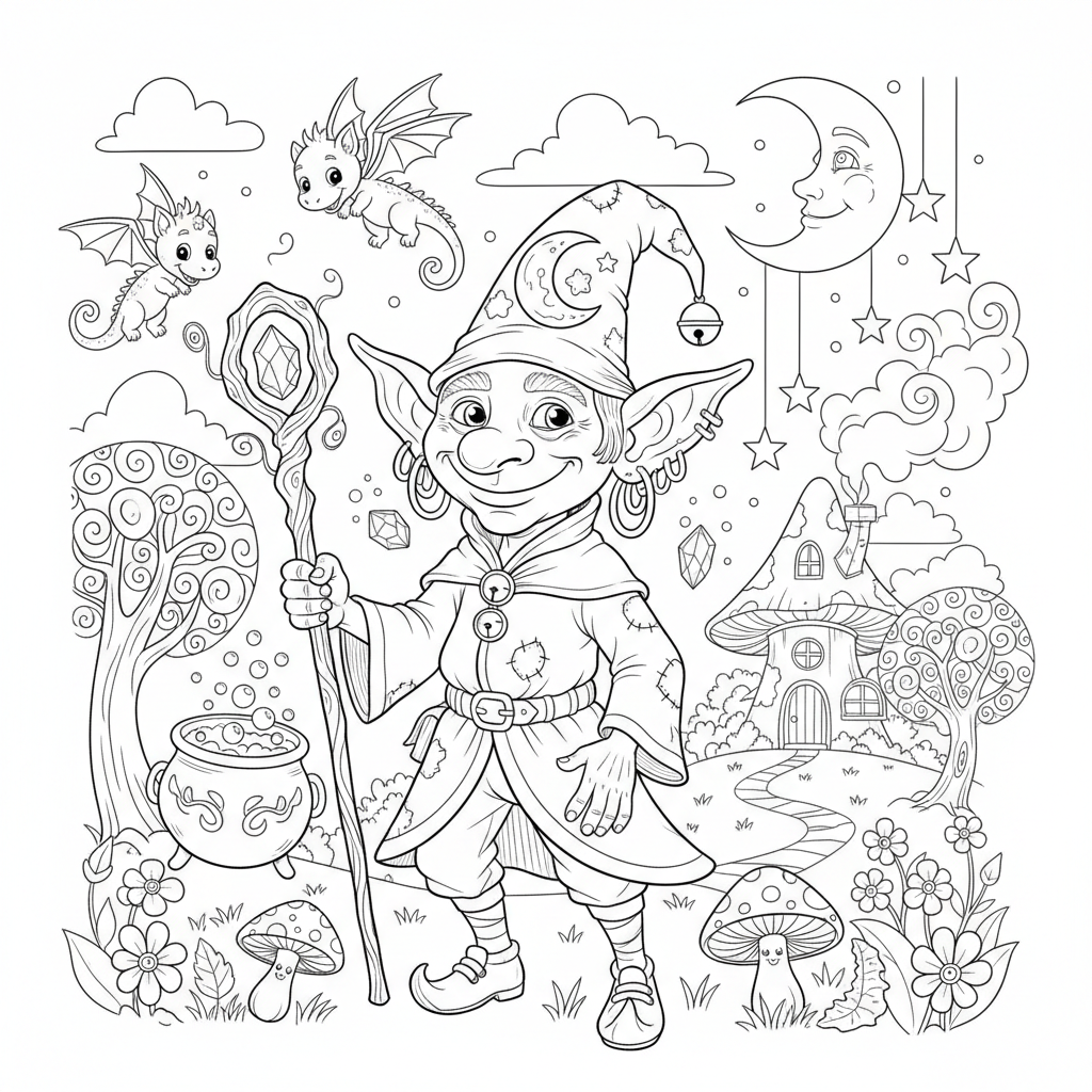 Silly Goblin coloring page