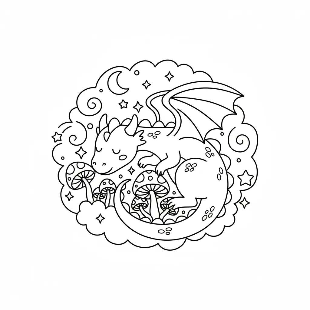 Sleeping Dragon printable