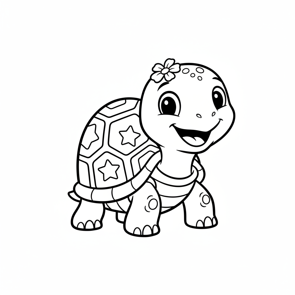 Smiling Turtle coloring page