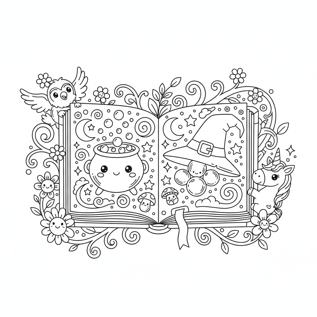 Spell Book coloring page