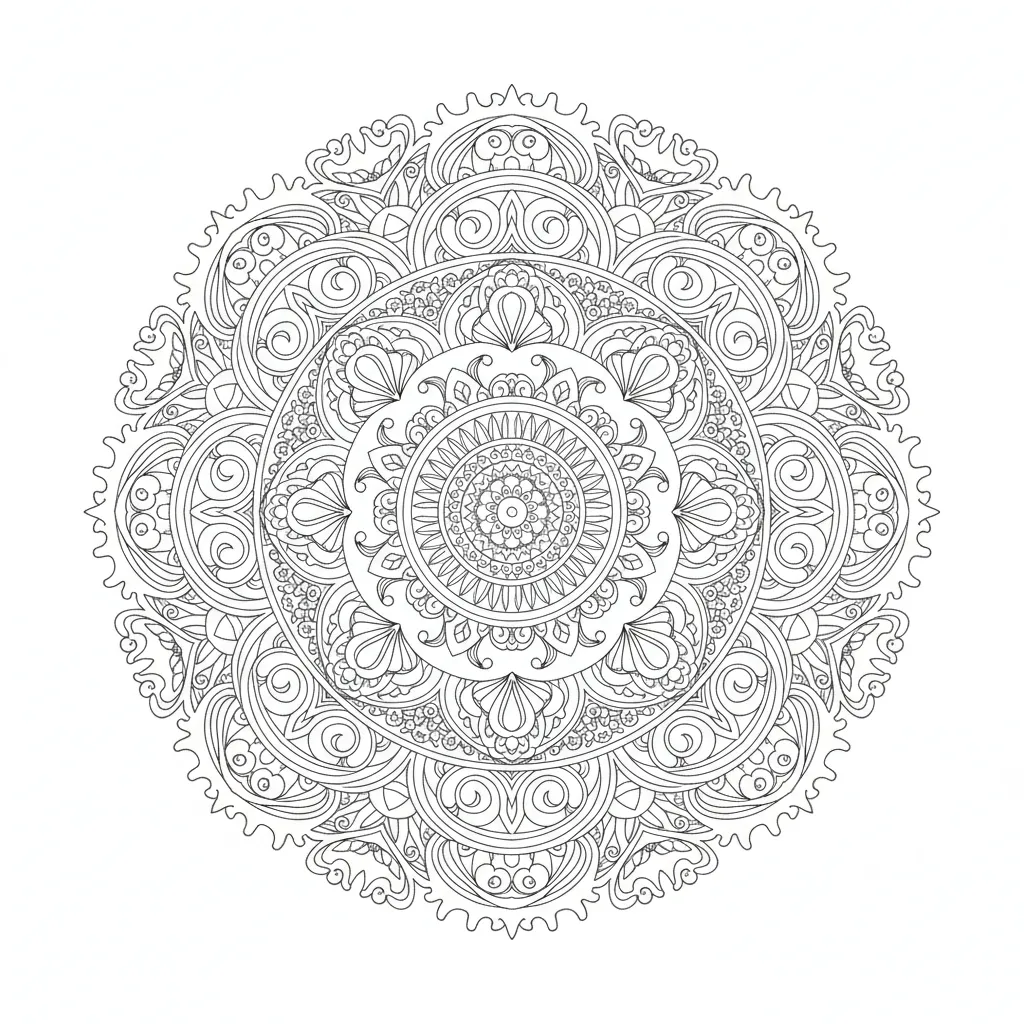 Spiral Mandala printable