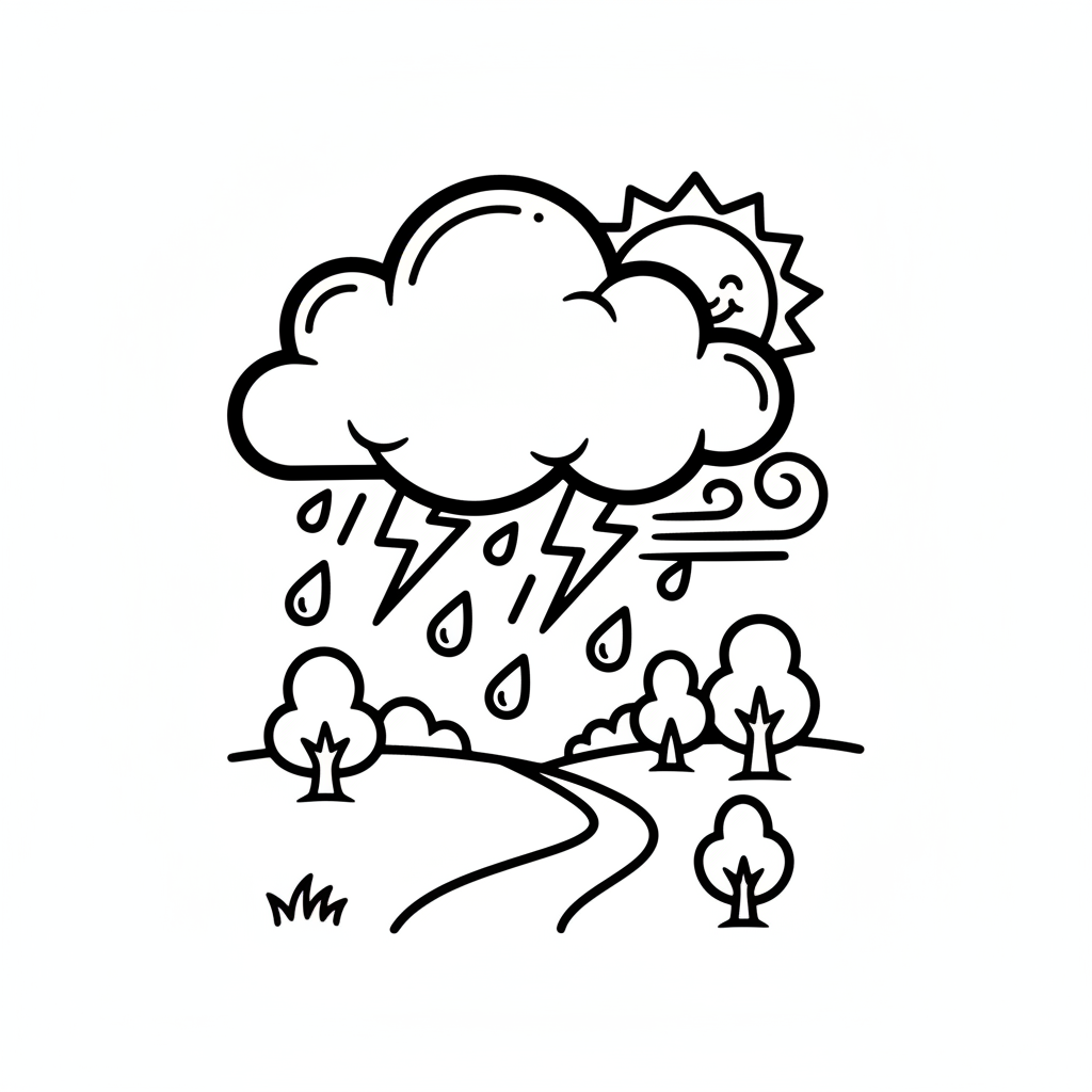 Stormy Cloud coloring page