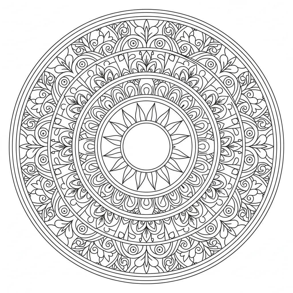 Sun Mandala printable