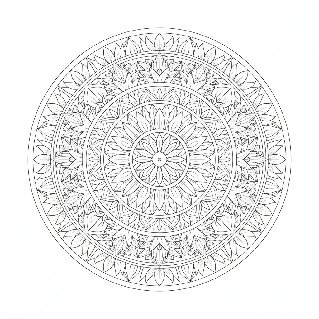Sunflower Mandala printable