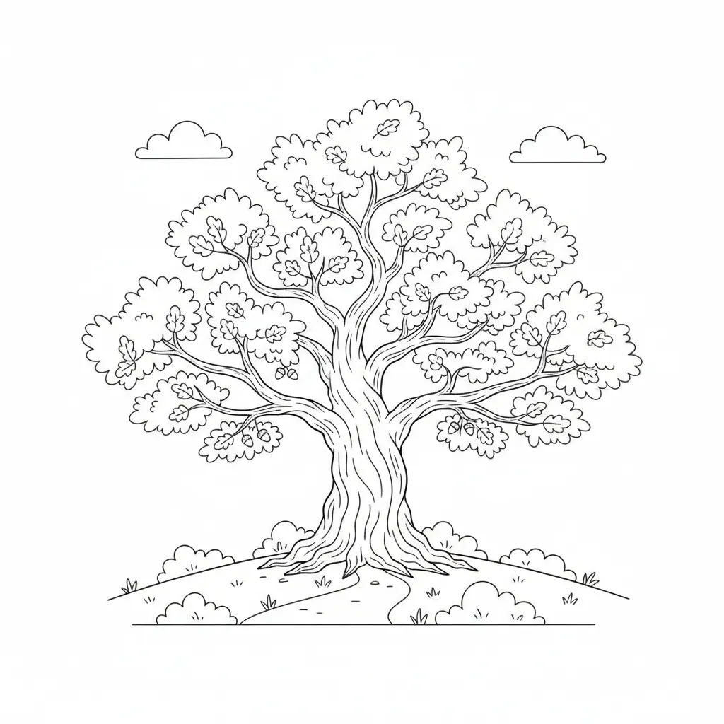 Tall Oak Tree printable