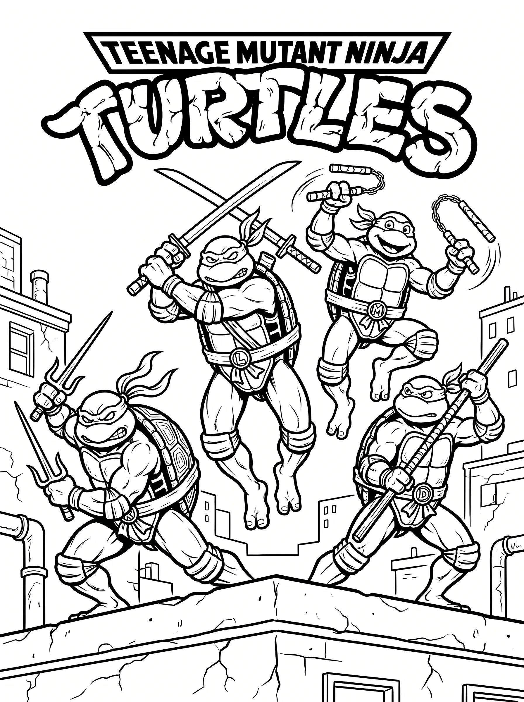 Teenage Mutant Ninja Turtles Coloring Page coloring page