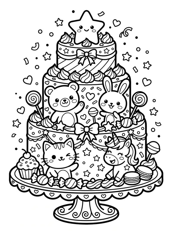 Kawaii Tiered Cake printable