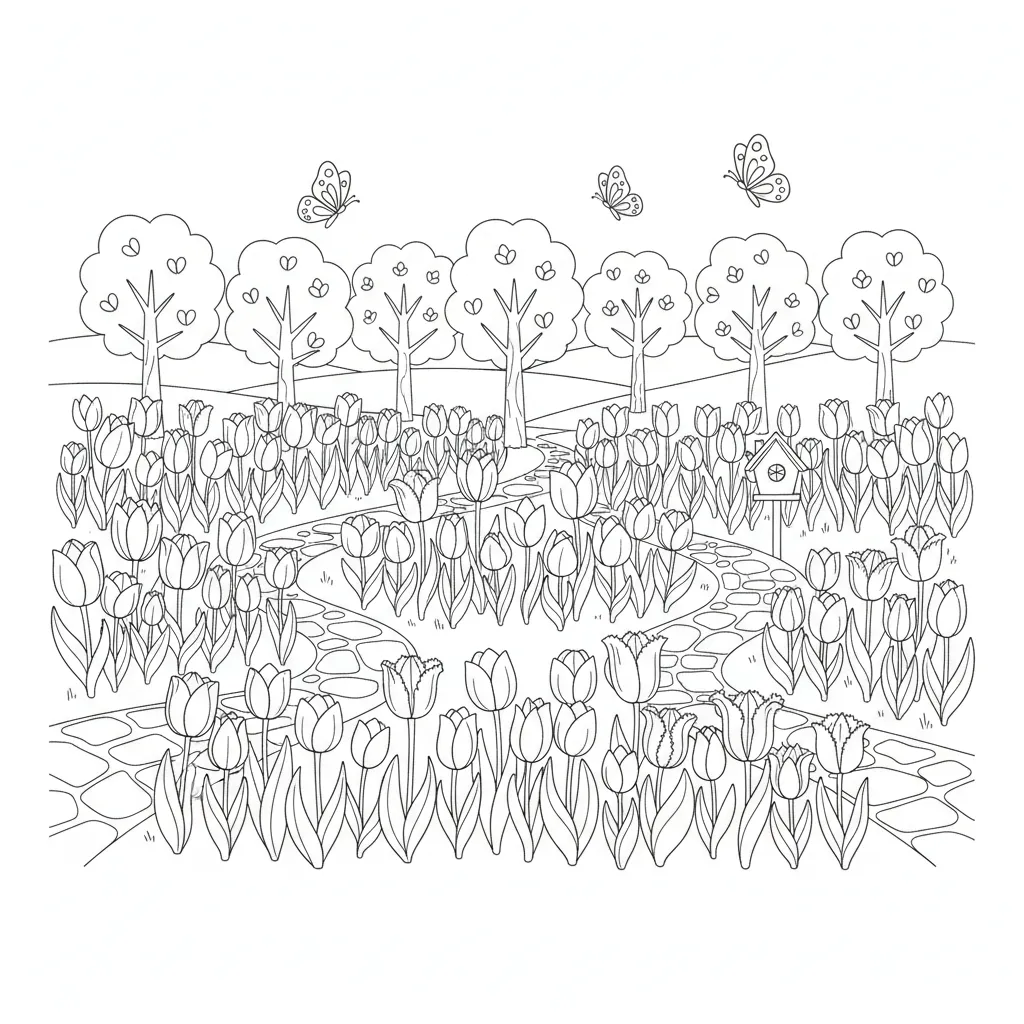 Tulip Garden printable