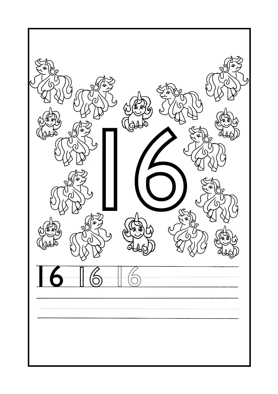 Unicorn Coloring Page 14 coloring page