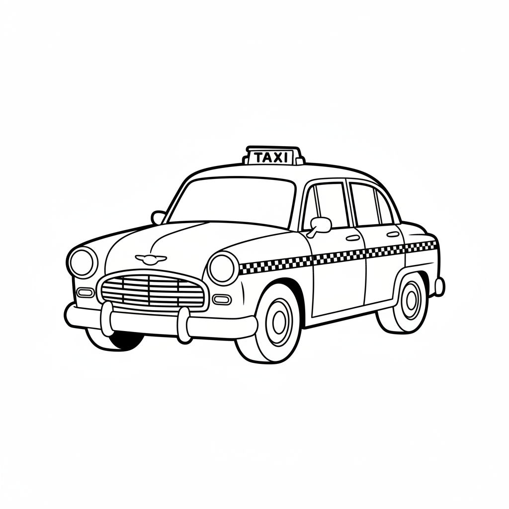 Yellow Taxi coloring page